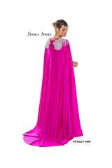 Jessica Angel Long Formal Fitted Cape Dress 896