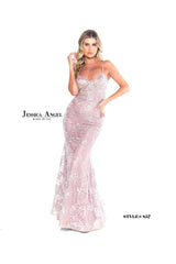 Jessica Angel Long Formal Fitted Lace Dress 857