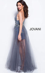Jovani 55621 Long Prom Spaghetti Strap Evening Gown