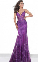 Prom Long Spaghetti Straps Mermaid Gown by Jovani 3675