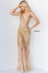 Jovani 04195 Spaghetti Strap Long Sexy Prom Gown