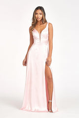 Long Sleeveless Formal Bridesmaid Satin Dress