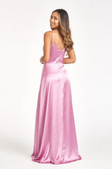 Long Spaghetti Strap Bridesmaid Dress