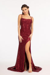 Long Spaghetti Strap Mermaid Evening Dress