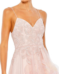 High Low Spaghetti Strap Prom Gown High Low Detail Mac Duggal 11293