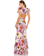 Long Floral Print Formal Prom Gown Floral Print Mac Duggal 68107