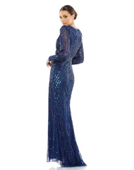 Long Formal Beaded Evening Dress Beaded Detail Mac Duggal 5501