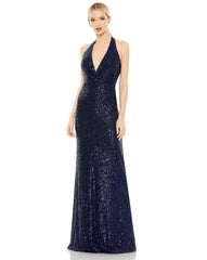 Long Formal Halter Prom Dress by Mac Duggal A11277