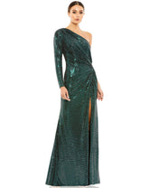 Long Formal One Shoulder Dress One Shoulder Detail Mac Duggal 12501