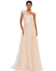 Prom Long One Shoulder Formal Gown One Shoulder Detail Mac Duggal 20389