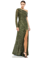 Prom Long One Shoulder Formal Gown One Shoulder Detail Mac Duggal 26571
