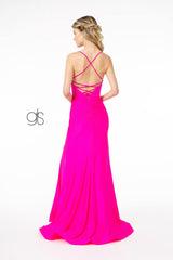 Mermaid Ruched Jersey Long Prom Dress