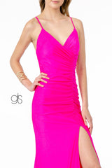 Mermaid Ruched Jersey Long Prom Dress