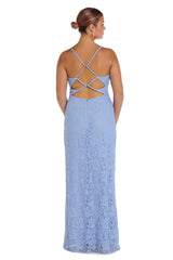 Morgan & Co 13022 Long Formal Fitted Lace Prom Gown