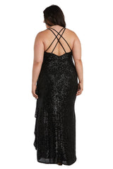 Morgan & Co 13029WM Plus Size High Low Prom Dress