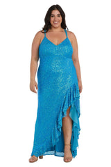 Morgan & Co 13029WM Plus Size High Low Prom Dress