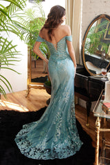 Off Shoulder Formal Dress by LaDivine OC014