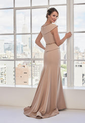 MGNY Madeline Gardner New York 73112 Long Formal Peplum Beaded Dress