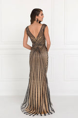 Prom Formal Beaded Dress Evening Gown