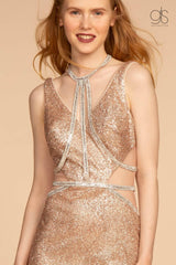 Prom Long Open Back Cut Out Evening Gown