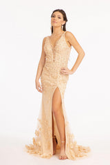 Prom Long Sleeveless Formal Mesh Mermaid Gown