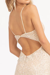 Prom Long Spaghetti Strap Sequins Formal Dress