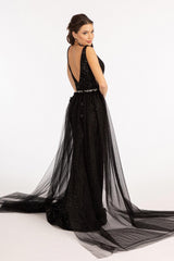 Sequined Sleeveless Long Evening Dress