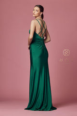Sleeveless Long Fit and Flare Prom Dress