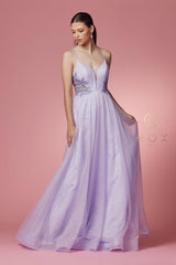 Spaghetti Strap A-Line Long Prom Dress