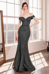 Amoris T602 Long Mermaid Formal Glitter Prom Dress