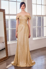 Amoris T605 Long Slit Formal Glitter Prom Dress