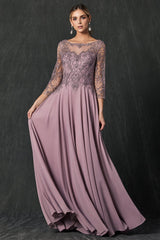 Juliet M11 Long Beaded Lace Formal Mother of the Bride Dress