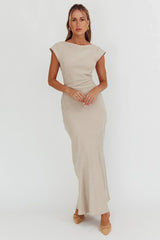 Maysa Cowl Back Maxi Dress Mushroom
