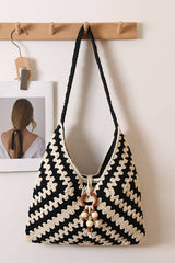 Multi-Color Handmade Crochet Hollow Tassel Hobo Shoulder Bag
