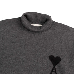AMI Paris	Ami De Coeur Funnel Neck Wool Sweater