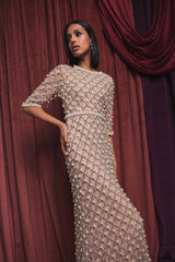 Beaded Sequin Dress Long Formal Mother of the Bride Mac Duggal 10099