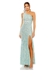 Long One Shoulder Prom Dress One Shoulder Detail Mac Duggal 10729