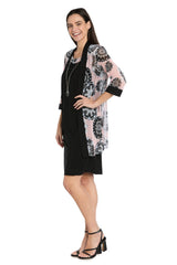 Two Piece Printed Dress Short Jacket Petite R&M Richards 1073P