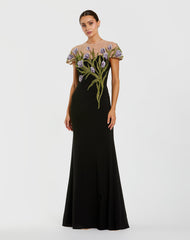 Long Floral Evening Dress Fitted Formal Mac Duggal 11912