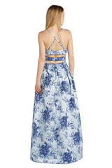 Morgan & Co 12945 Long Formal Prom Printed Dress