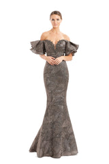Alexander By Daymor 1652F22 Floral Beaded Long Formal Evening Dress