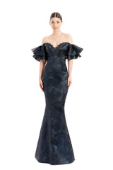 Alexander By Daymor 1652F22 Floral Beaded Long Formal Evening Dress