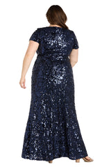 Plus Size Sequin Formal Dress Long Mother of the Bride R&M Richards 1685W