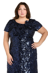 Plus Size Sequin Formal Dress Long Mother of the Bride R&M Richards 1685W