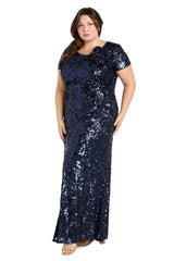 Plus Size Sequin Formal Dress Long Mother of the Bride R&M Richards 1685W