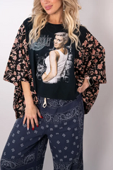 Carrie Pickler Printed Bat Sleeve T-Shirt