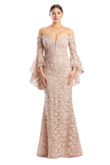 Alexander by Daymor 1769S23 Long Formal Beaded Lace Evening Dress