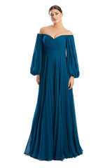 Alexander by Daymor 1792S23 Pleated Long Formal A Line Evening Dress