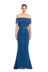 Alexander by Daymor 1853F23 Long Formal Beaded Applique Evening Dress