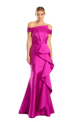 Alexander by Daymor 1873F23 Long Ruffled Formal Pleated Prom Dress
